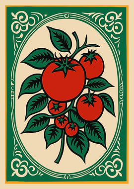 Tomato Branch Illustration