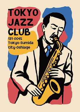 Tokyo Jazz Club Poster Illustration
