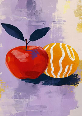 Abstract Fruit Still Life Painting