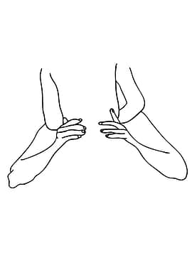 Minimalist Line Art: Hands and Arms