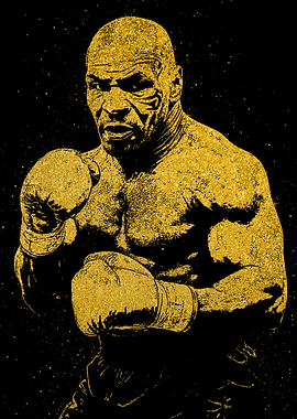 Mike Tyson Golden Portrait