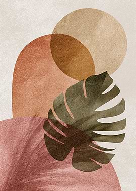 Abstract Monstera Leaf Art