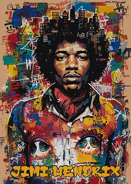 Jimi Hendrix Colorful Portrait