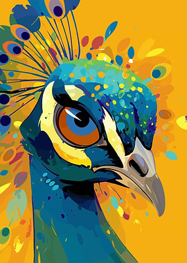 Colorful Peacock Portrait