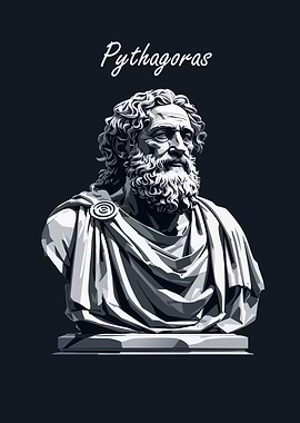 Pythagoras Bust Illustration