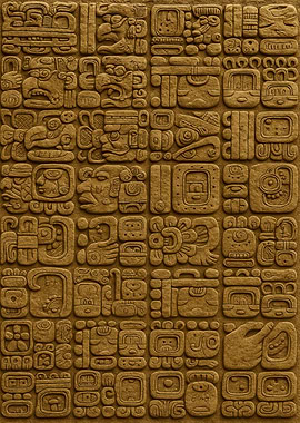 Mayan Hieroglyphs Stone Carving Texture
