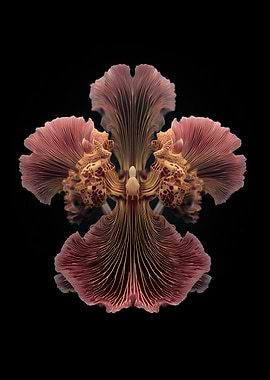 Abstract Floral Symmetry on Black