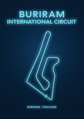 Buriram International Circuit Neon Poster