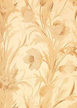 Floral Pattern Sepia Tones
