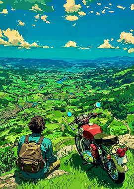 Motorcycle trip scenic view