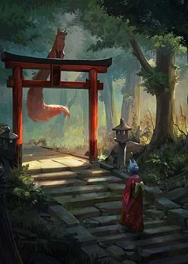 Fox Spirit at Torii Gate