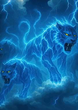 Electric Blue Panthers Stormy Sky