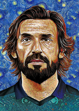 Andrea Pirlo Starry Night Portrait
