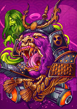 Samurai Gorilla and Green Spirit