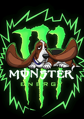 Basset Hound Monster Energy Drink