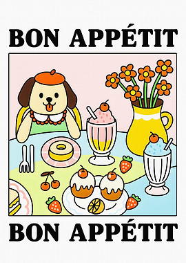 Bon Appétit Cartoon Dessert Table