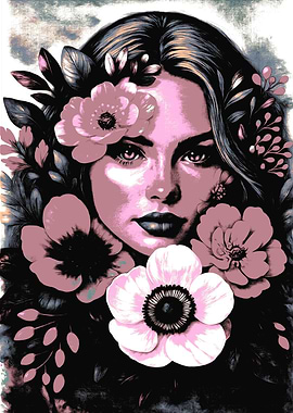 Floral Woman Portrait