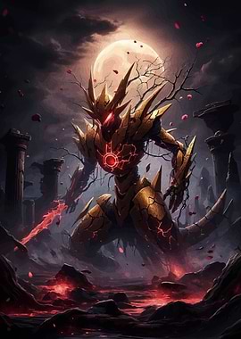 Golden Warrior Dark Landscape