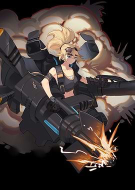 Anime Girl Riding Missile Launcher