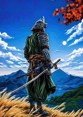 Samurai Warrior in Landscape