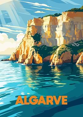 Algarve Coastline Travel Poster