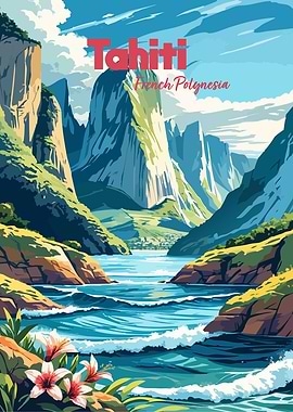 Tahiti French Polynesia Landscape Art