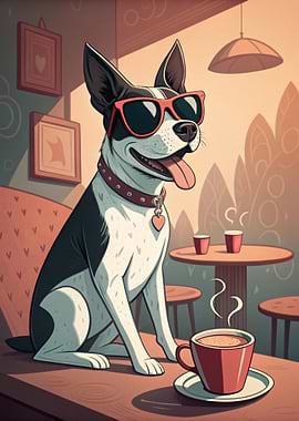 Cool Dog at Cafe