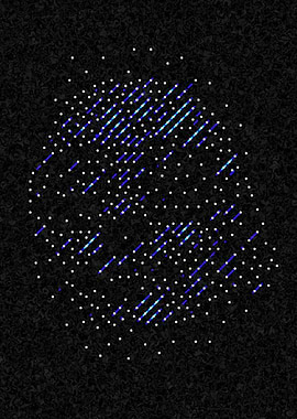 Abstract Dotted motor rider face black glass