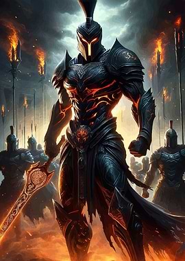 Armored Warrior Sword Fiery