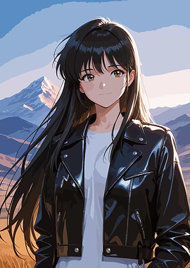Anime Girl in Leather Jacket