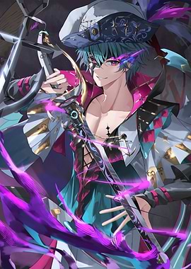 Pirate Swordsman with Purple Energy