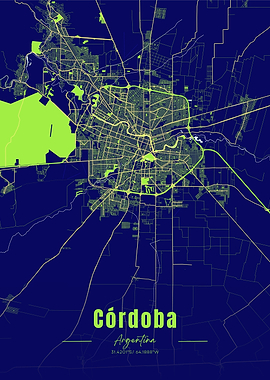 Córdoba, Argentina City Map