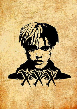 XXXTentacion Portrait on Textured Background