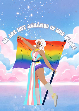 Pride Flag Illustration with Empowering Message