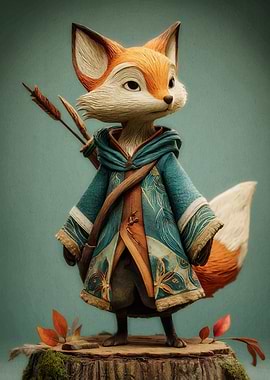 Fox Archer in Teal Robe