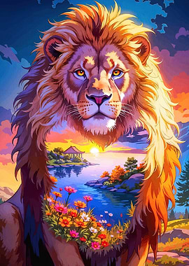 Lion and Landscape