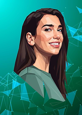 Dua Lipa Polygonal Portrait