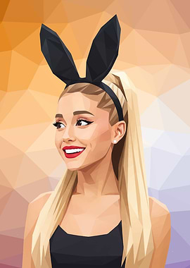Ariana Grande Polygon Portrait