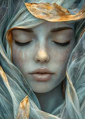 Dreamy Woman with Leaves