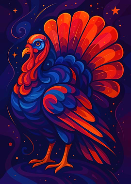 Colorful Turkey Illustration