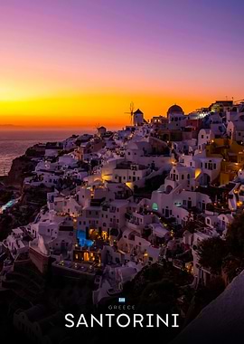 Santorini, Greece at Sunset