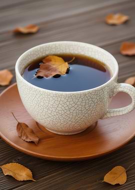 Autumn Tea with Leaf