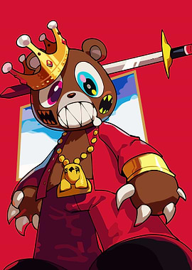 Kanye West Bear Cartoon Illustration