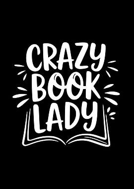 Crazy Book Lady Typography Design