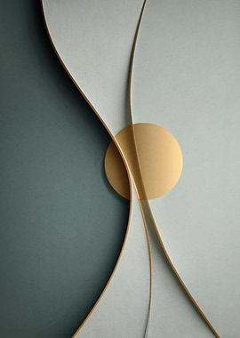 Abstract Gold Circle and Lines