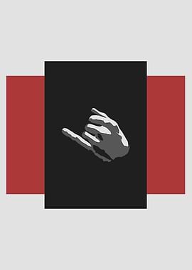 Shaka Hand Sign Minimalist Art