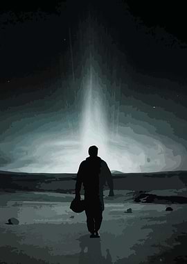 Astronaut Walking Towards Light