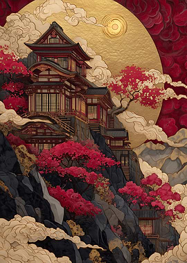 red Japanese Temple