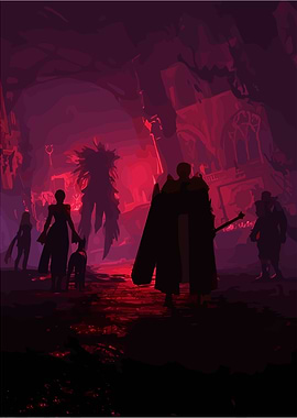 chrono odyssey: group in dark red cave