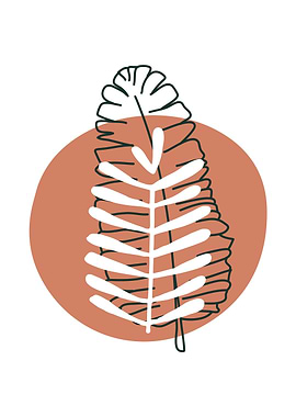 Minimalist Leaf Art with Circle